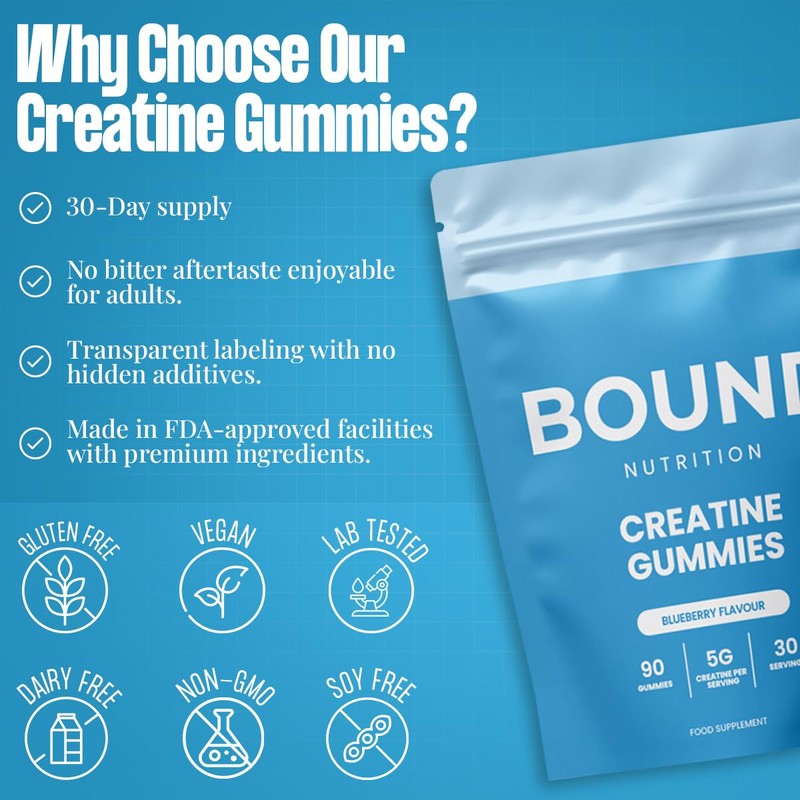 Creatine Gummies 5000mg 90 Gummies Muscle Growth/Recovery Supplements for Women