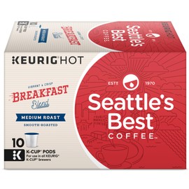 Seattle’s Best Coffee K-Cup Pods, Breakfast Blend, Medium Roast Coffee, Smooth-Roasted K-Cups for Keurig K-Cup Brewers, 10 CT K-Cups/Box (Pack of 4 Boxes)