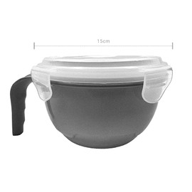 schone Microwaveable Food Bowl with Lid and Handle – 940ml Capacity, Steam Vent, Dishwasher & Freezer Safe, Assorted Colours – 15cm DIA (Grey)