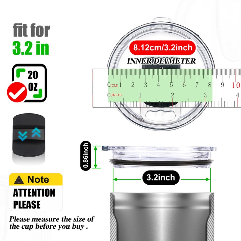 AICMEI 4 Replacement Lids for Yeti Tumblers like Yeti Lids
