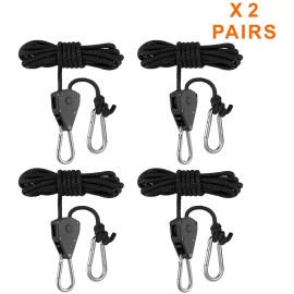 WYZM Heavy Duty Rope Ratchet Hanger, Reinforced Metal Internal Gears Ratchets 150lbs - 2 Pair - Rope Hanger