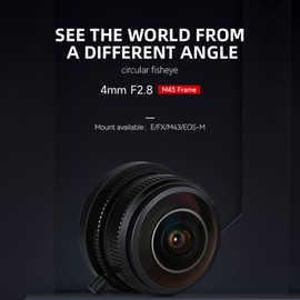 7artisans 4mm F2.8 APS-C Format Circular Fisheye Lens, Ultra Wide 360 Panoramic View, Compatible with Olympus and Panasonic Micro Four Thirds Mount Cameras