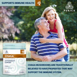 PURICA - Chaga Micronized Mushrooms, 30 Vegan Capsules - Source of Antioxidants for the Maintenance of Good Health
