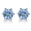 RIZILIA Stud Pierced Earrings with Round Cut Gemstones CZ [Tanzanite]
