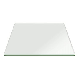 Fab Glass and Mirror 22" Inch Square 1/2" Thick Bevel Polish Tempered Radius Corners Glass Table Top, 22 Inch, Clear