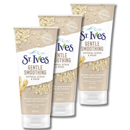 St. Ives Gentle Smoothing Oatmeal Scrub & Mask, 150 ml (Pack of 3) – Nourishing Dual-Action Facial Treatment for Exfoliation and Hydration, Leaving Skin Soft, Radiant, and Visibly Healthy