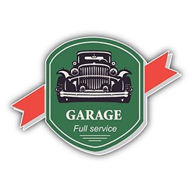 Zirni Garage Full Service Retro Vintage Label Sticker Decal Design
