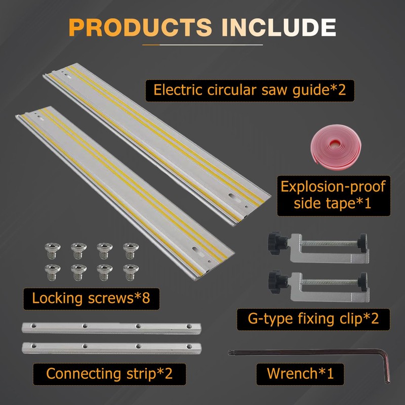 64" Track Saw Guide Rail Compatible for Festool Track Saw,