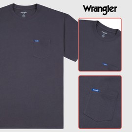 Wrangler Big and Tall T-Shirts for Men - 2 Pack Cotton Tee with Chest Pocket