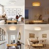 Bargeni Linen Flush Mount Ceiling Light, Dimmable LED Fabric Drum