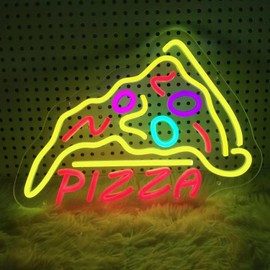 PIZZA Neon Sign for Wall Decor, Wedding Decorations LED Neon Light for Bed Room,Living Room,Wall Decoration With Dimmer Neon Light Night Home Decor Christmas Wedding Birthday Gift
