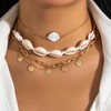 Wnddle 4 Piece Shell Necklace Set, Natural Shell Chains, Layering