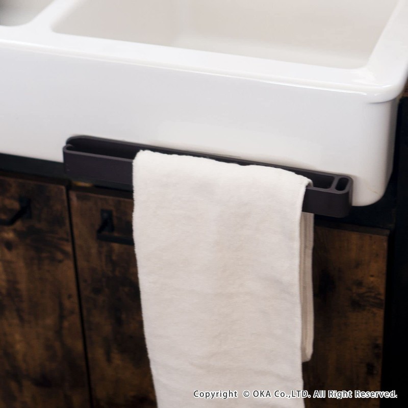 Oka PLYS Priss Base Kitchen Towel Hanger, White