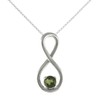 Starborn Faceted Moldavite Infinity Pendant in fine Sterling Silver