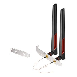 Superbat WiFi Antenne RP-SMA Male 2.4Ghz 5.8Ghz Dual Band + 8 Zoll (20cm) U.FL IPEX MHF4 zu RPSMA Female Verlängerungskabel + Rear Slot Cover Halterung für Computer