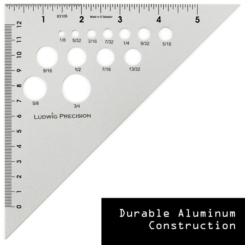 Ludwig Precision 45-90-Degree Aluminum Drafting Triangle, 6-INCH