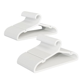 ABHENG 100 Pack Clothes Hangers, Non Slip Plastic Coat Hangers, Space Saving Hangers, Heavy Duty, Hanging Dry Wet Clothes, 16.4" x 8.3", White, UAPY05100W