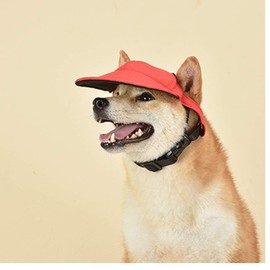 Dog Hats Adjustable Strap Summer Sun Cap Outdoor Sports Sun Protection Baseball Cap with Ear Holes for Puppy Small Dogs Medium Dogs (Large, Red)