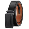 Chaberlu Men's Leather Belt Ratchet Automatic Buckle Business Suit Belt