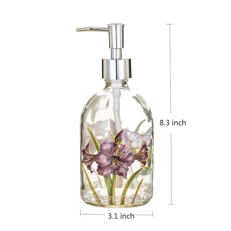 Glass Soap Dispenser Bottle 17 Ounces Soap Liquid Dispenser with