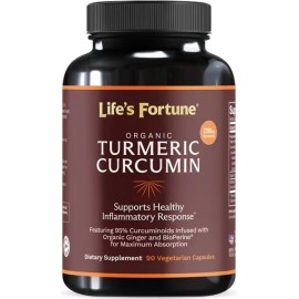 Lifes Fortune Life's Fortune Organic Turmeric Curcumin Dietary Supplement, 90 Count - 750mg