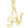 Jewelry America Solid 14k Yellow Gold Script Uppercase Initial Cursive