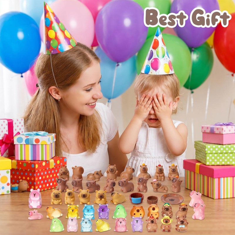 GSrenyu 50 Pcs Mini Resin Capybara Animals Luminous Figures Gifts