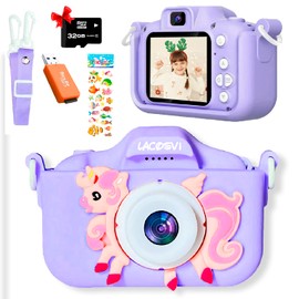 Lacosvi Kids 2.0 Inch 1080P HD Selfie Video Camera for Boys and Girls with SD Card 32GB Original Birthday Gifts for Children 3-12 Years in