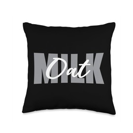 Oat Milk Typeset Apparel Plant-Based Humor Throw Pillow
