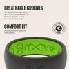 Groove Life Solid Black/Green Ring - Breathable Silicone Wedding Rings