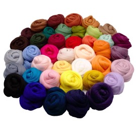 mjolda Felt Wool for Felting and Spinning – 40 Each 20 g Fairy Tale Wool for Dry Felting and Wet Felting – Felt Wool for Crafting Elves and Fairies with Real Sheep's Wool