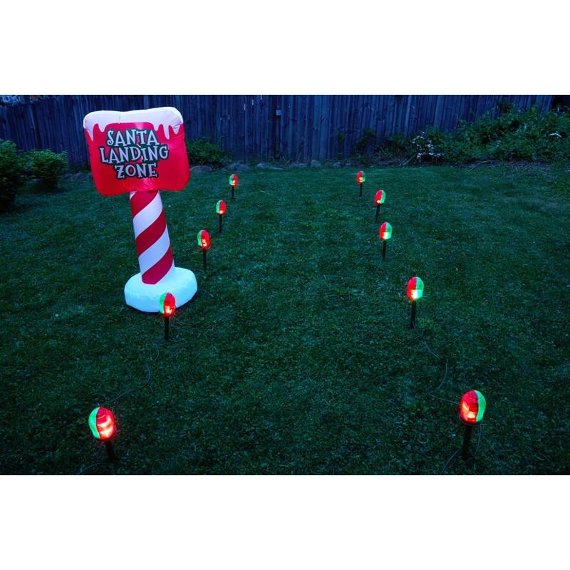 HoliScapes® Vintage Santa Runway Lights with Santa Landing Zone Inflatable