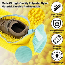 2 x Shoes Wash Bag Trainers, Shoes for Washing Machine, 39 x 19 cm, Shoe Wash Bag, Reusable Wash Bag, with Zip Shoes Laundry Bag, Mesh Shoes, Laundry Bag for Trainers (Yellow)