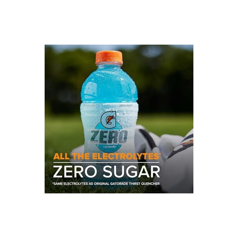 Gatorade Thirst Quencher Zero Sugar Sports Drink, Orange, 20oz Bottles,