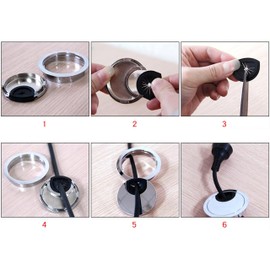 BOSIDETOOL 3Psc Desk Grommet,Cable Cord Hole Cover for Home and Office,Metal Zinc Alloy Materilal 53mm(Bronze, 2.09 Inchs)