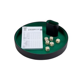 Brimtoy Dice tray With leatherette dice shaker and 6 Dice