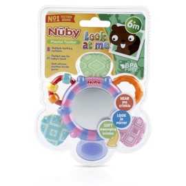 Nuby Look-at-Me Mirror Teether Toy, Colors May Vary