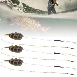 wosume 3Pcs Inline Method Feeder, Fishing Inline Method Feeder, 91g for Fishermen Fishing Tackle Anglers Fishing Lover Sea/Fresh Fishing Outdoor Angling Outdoor Use