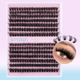 Individual Eyelashes Russian Super Fluffy Cluster Lashes 280Pcs Volume Cluster Lashes DIY Eyelash Extension at Home Wispy D Curl Faux Mink Individual Lashes by JIMIRE