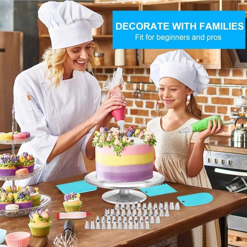 CACTUS MX Base Giratoria Pasteles Acero Inoxidable Herramientas Kit186