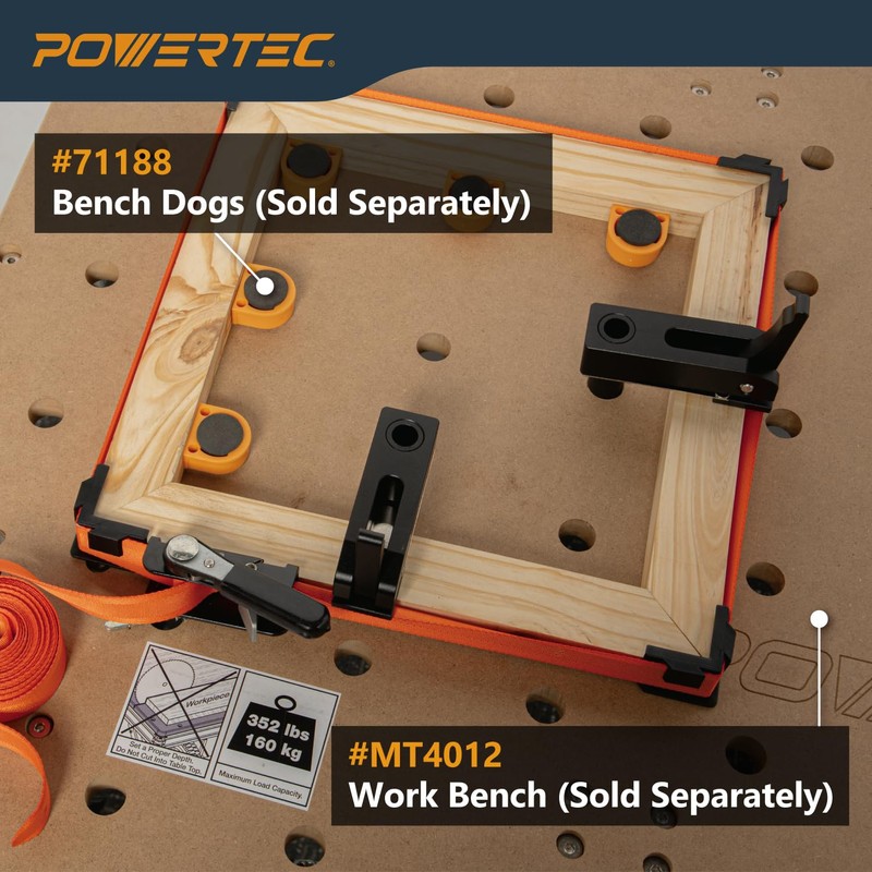 POWERTEC Adjustable Band Clamp for Woodworking - 15 ft. Adjustable