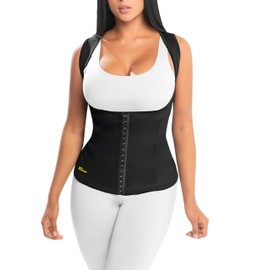 HOT SHAPERS Women’s Cami Hot Waist Cincher - Compression & Sweat-Enhancing trainer for Waist Slimming & Tummy Control Black