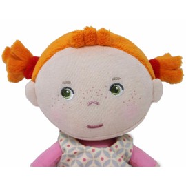 HABA Soft Baby Doll Roya - 10" Rag Doll with Red Pigtails, Pink Dress - Machine Washable Doll - Ideal Soft Doll for 2 Year Old Girls