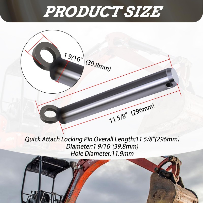 70091-00149 Quick Attach Bucket Locking Pin Fits for Kubota Excavators