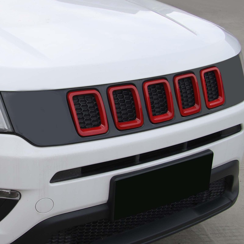 Jimen Compatible with Jeep Compass 2017-2020, 7PCS Front Grille Inserts