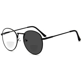 Naikomly Photochromic Gray Bifocal Reading Glasses +1.25 Magnification Bifocal Sunglasses Transition Bifocal Readers Eyeglasses