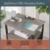 sthmec Nightstand with Charging Station,LED Grey Nightstand with 4 Fabric