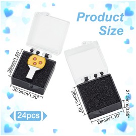 HOBBIESAY 24Pcs Black Plastic Lapel Pin Storage Boxes 1.5x1.2x0.8 Inch Clear Plastic Gift Box For Pin Small Jewelry Brooch Storage Holder with Foam for Lapel Pin Gemstone Storage Display