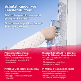 1 x ISI SAFE Fenster, Balkon- und Terrassentürensicherung, Montage ohne Werkzeug, keine Beschädigung am Fenster, auch im Urlaub sicher, geprüft