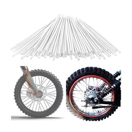 Mandark 72PCS Spoke Skins Covers, Motorcycle Wheel Spoke Rims Decoration Protector, Dustproof Bicycle Pipe Trim Protective Wrap Accessories, Universal for Dirt Bike, Wheelchair and More（White）